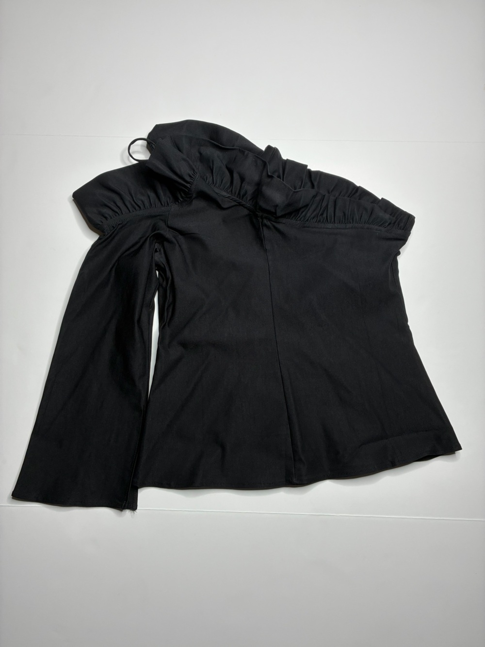 VENUS Black One-Shoulder Ruffle Top - Picture 2 of 3